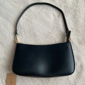 brandy melville black faux leather purse